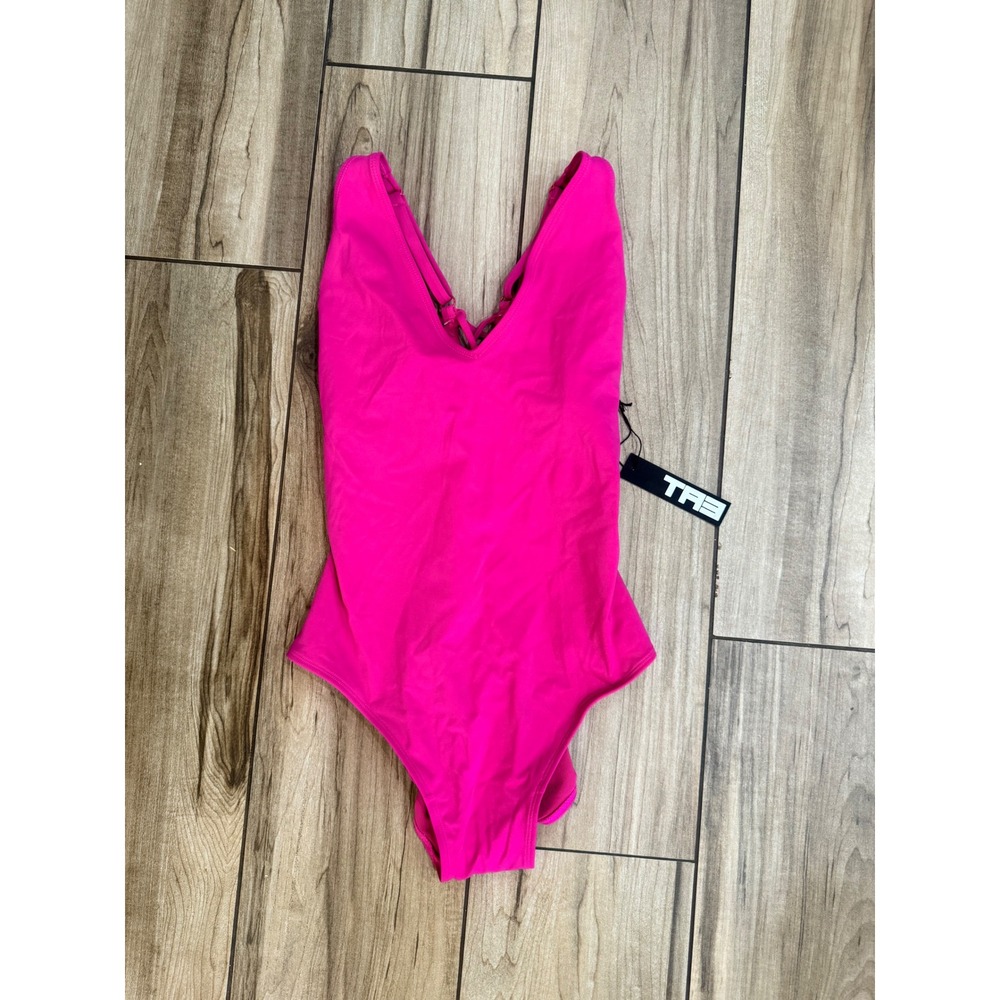 NWT TA3 Plungey One Piece Swimsuit Pink XL Short Sculpting Tummy Control